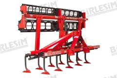 Yatık Yaylı Kültivatör (60mm X 20mm) 5 Bacak - Tek Döner Tırmık İlaveli